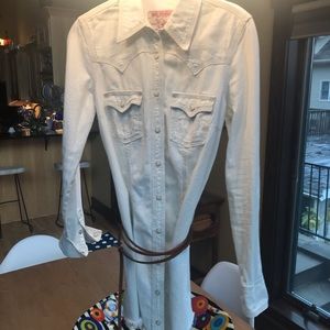 White denim size small jean dress